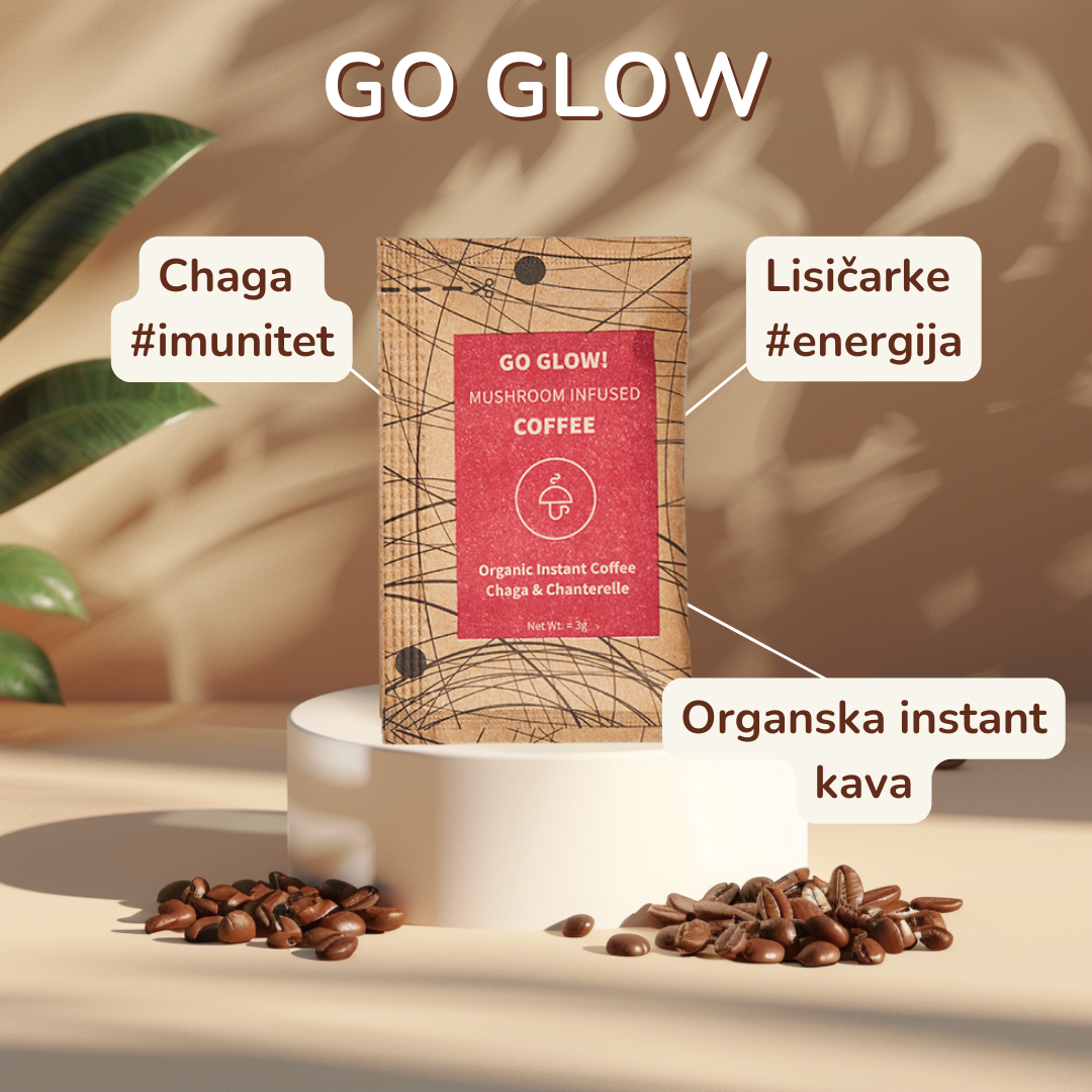 Go Glow – organic instant coffee with Chaga and Chanterelle