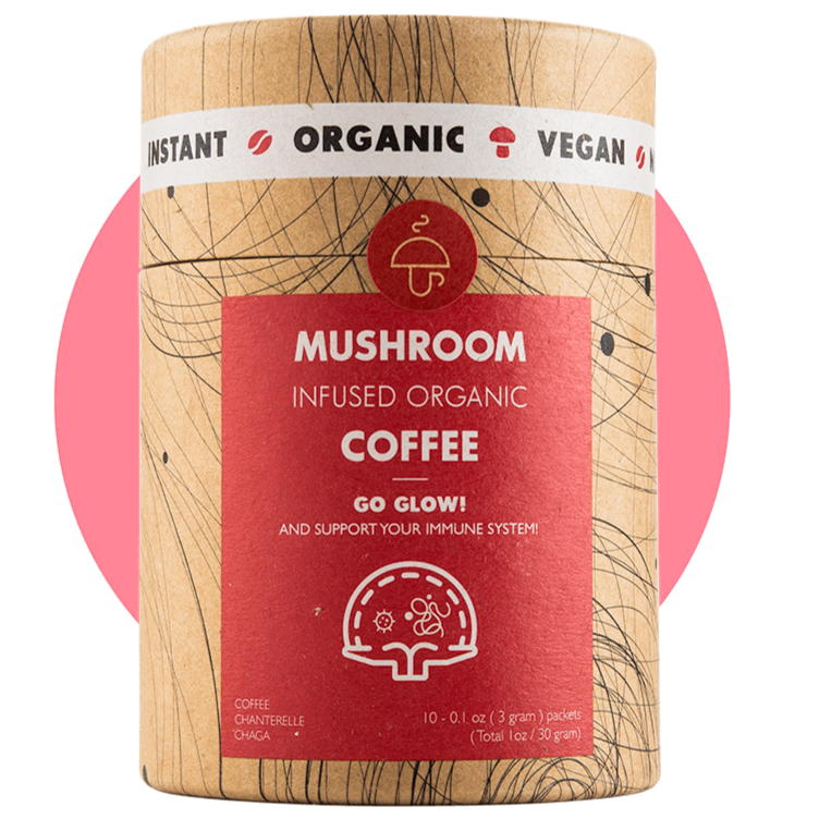 Go Glow – organic instant coffee with Chaga and Chanterelle