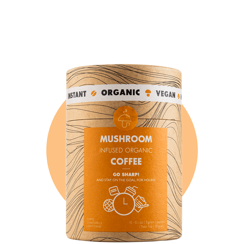 Go Sharp – organic instant coffee with Lion's Mane and Chanterelle-Boost learning and focus-Mushroom Cups