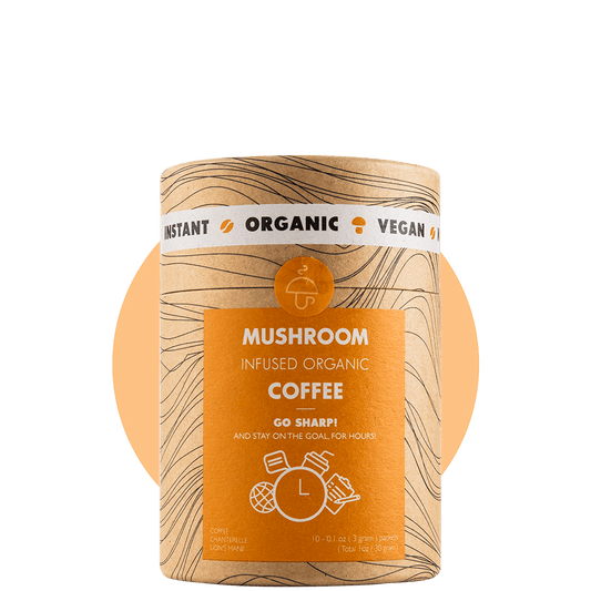 Go Sharp – organic instant coffee with Lion's Mane and Chanterelle-Boost learning and focus-Mushroom Cups