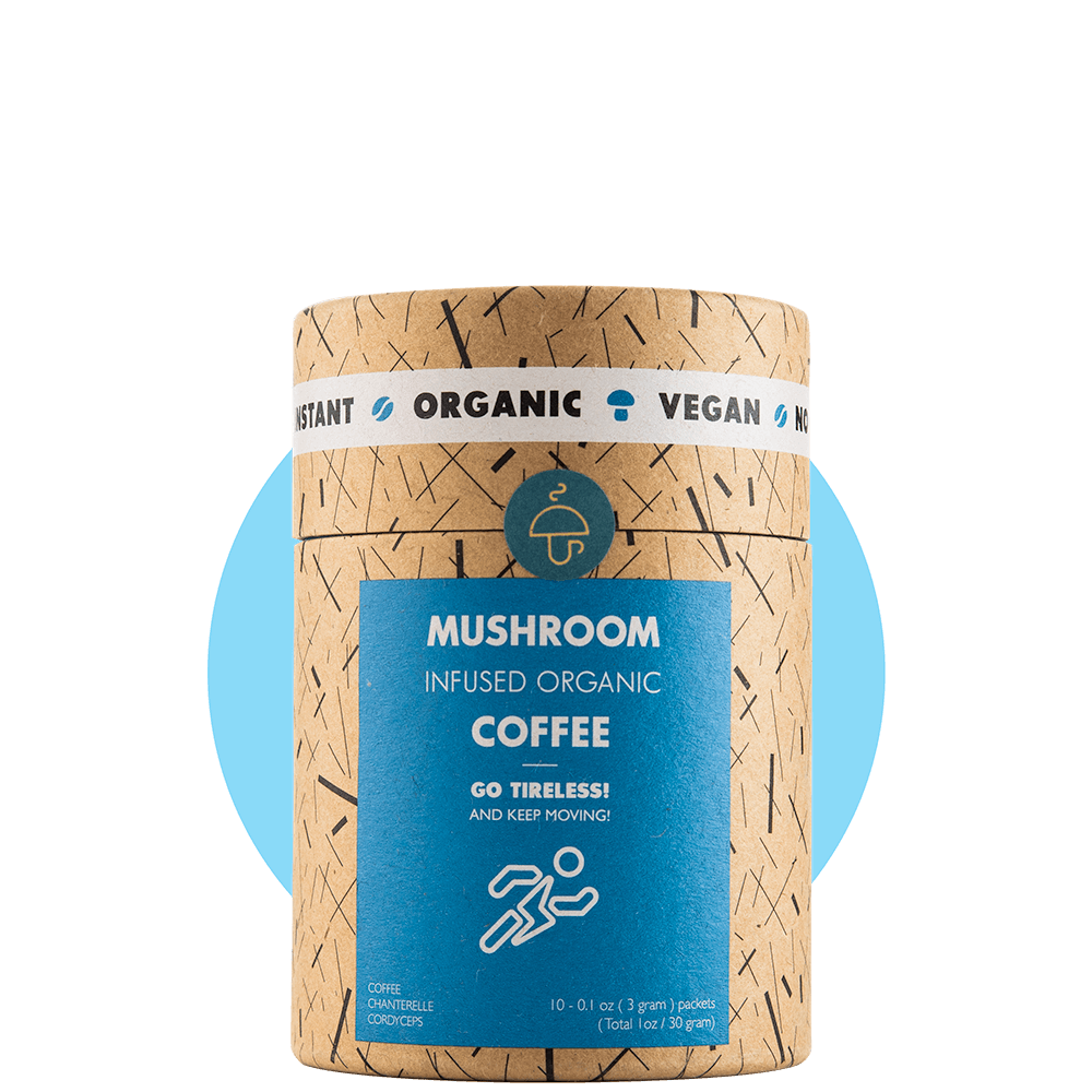 Go Tireless – organic instant coffee with Cordyceps and Chanterelle-Improve endurance and strength-Mushroom Cups